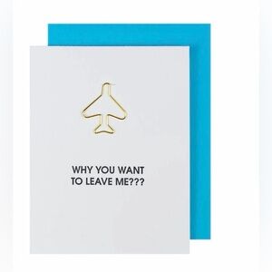 Bon Voyage Letterpress paper clip greeting card boutique new with envelope